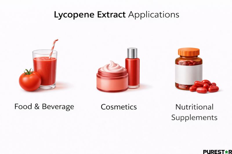 Applications of Tomato Extract Lycopene in food and beverage, cosmetic formulations, and nutritional supplements