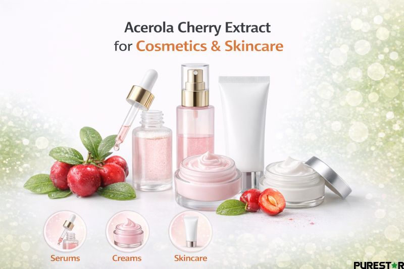 acerola cherry extract cosmetic skincare ingredient vitamin c serums creams beauty formulations