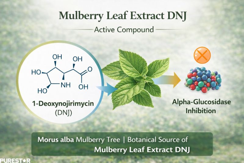 1-Deoxynojirimycin DNJ active compound in mulberry leaf extract DNJ