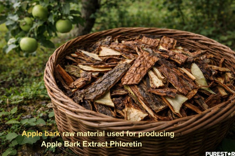 Apple bark raw material used for producing Apple Bark Extract Phloretin botanical extract