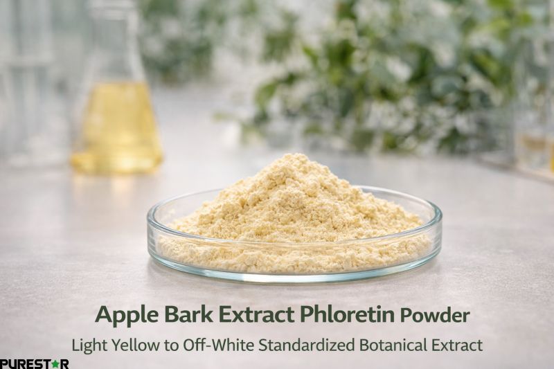 Apple Bark Extract Phloretin powder light yellow standardized botanical extract appearance