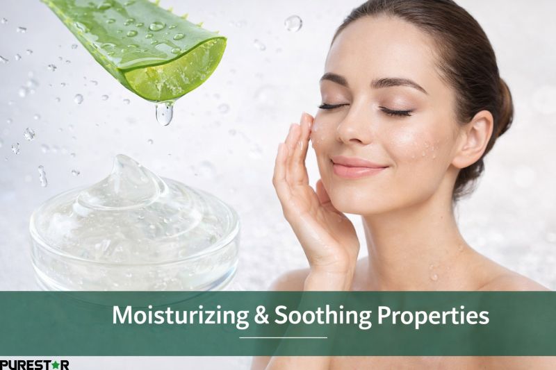 Aloe vera powder for skin care showing moisturizing and soothing properties with aloe vera gel and healthy skin concept