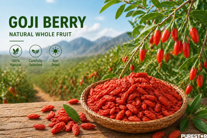 Goji berry raw material with fresh and dried wolfberry fruit from lycium barbarum natural whole fruit source