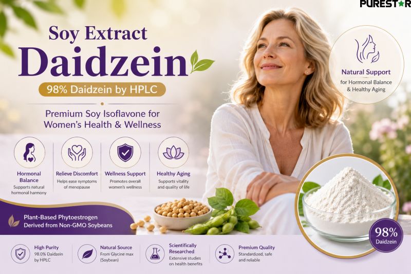 Soy Extract Daidzein women wellness support concept with soy isoflavone ingredient for hormonal balance healthy aging and plant based nutraceutical formulations