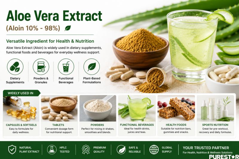 Aloe Vera Extract functional beverage and dietary supplement ingredient for capsules powders drinks and sports nutrition formulations