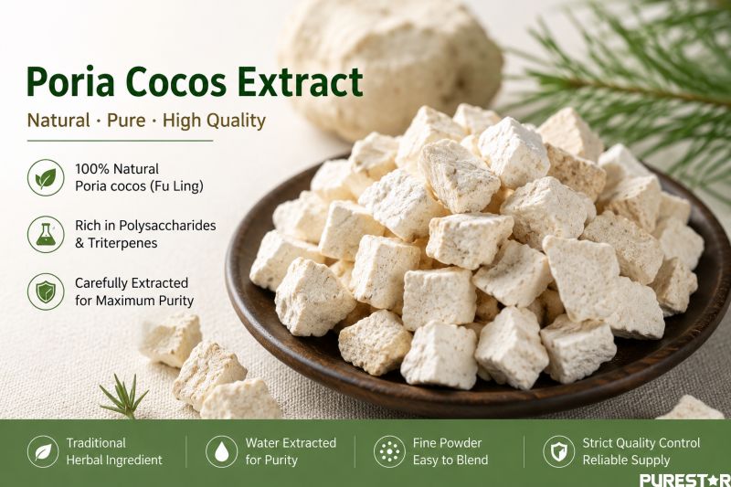 Poria cocos raw material and natural Poria Cocos Extract mushroom ingredient for dietary supplement manufacturing