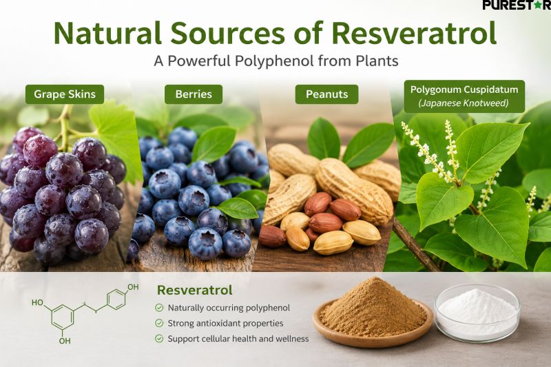 Natural Sources of Resveratrol Including Polygonum Cuspidatum, Grapes, Berries and Peanuts for Exercise Recovery Support