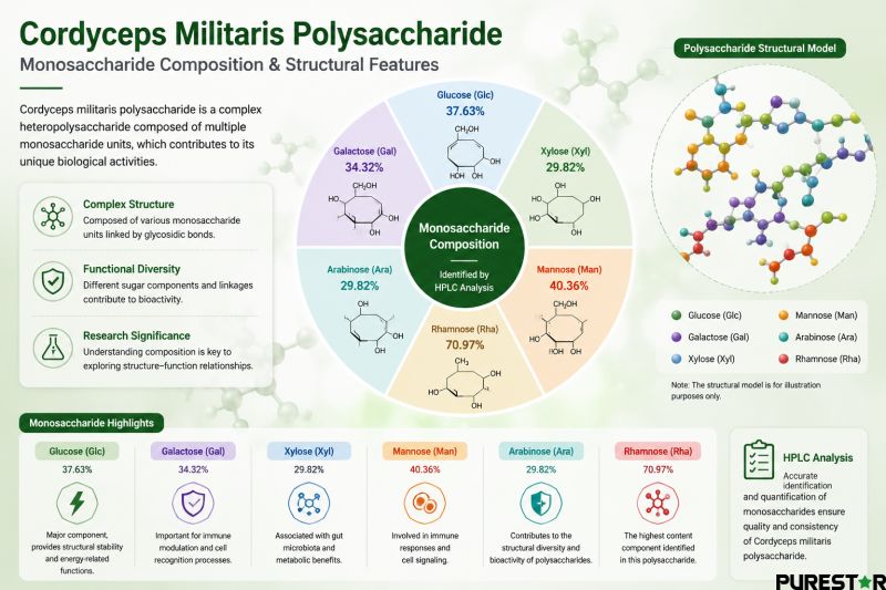 Structural characterization and monosaccharide profile of Cordyceps Militaris Polysaccharide by HPLC analysis