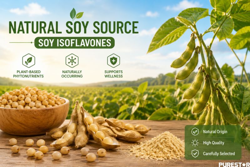 Natural soybean field and soybean pods as a source of Soy Isoflavones for dietary supplements and functional foods
